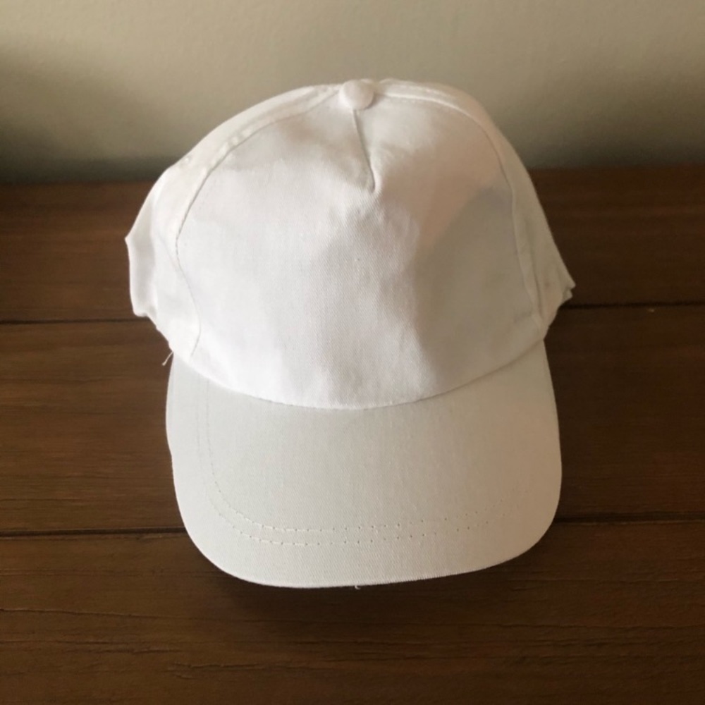 (4) Solid White Baseball Caps NWT - image 1